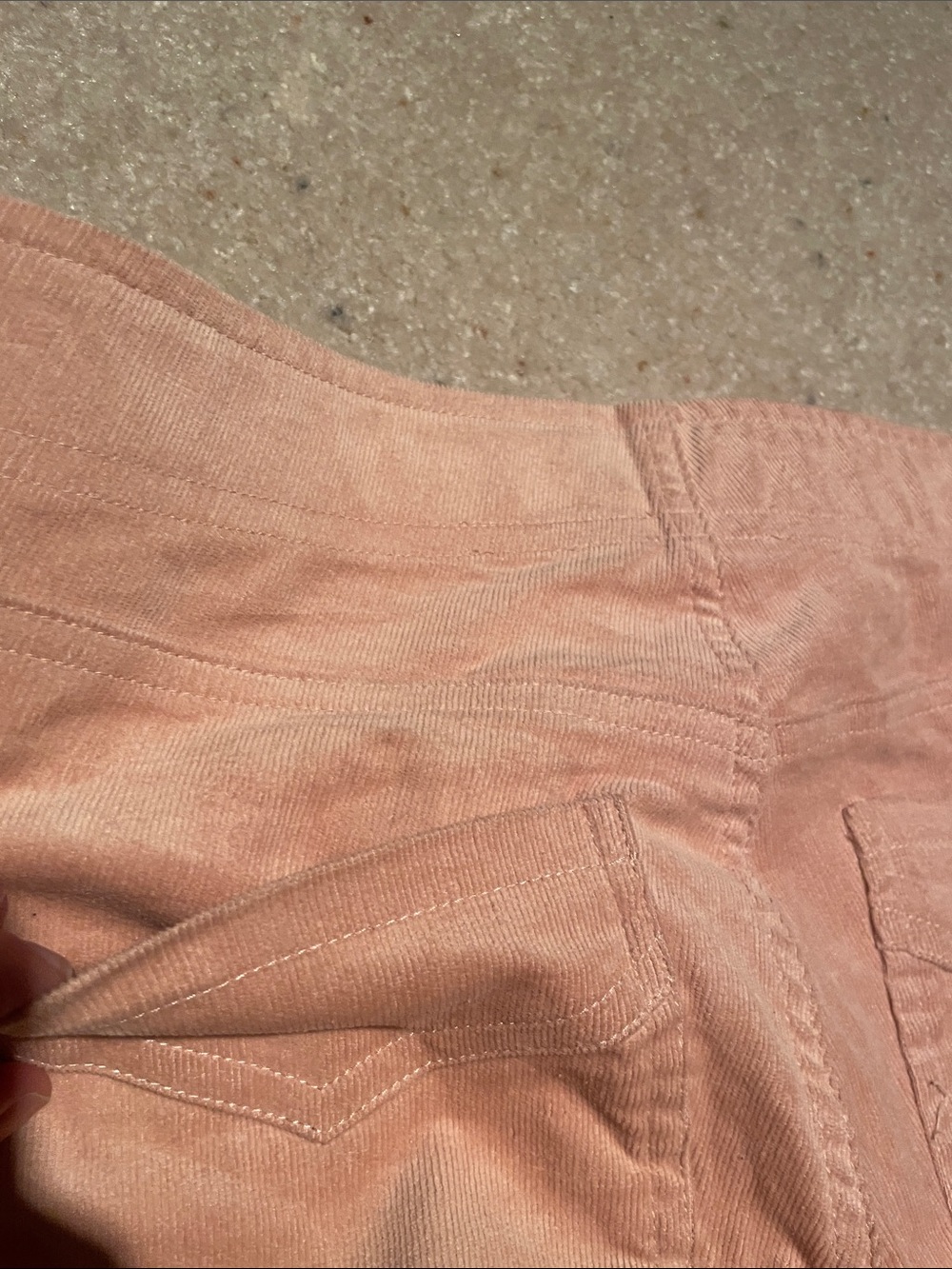 NWOT Forever 21 bell bottom pull on thin whale cords in pale peach color - Picture 8 of 10